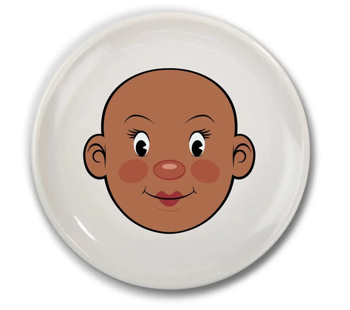 Fred & Friends Food Face Plate - Ms. Food Face - Brown