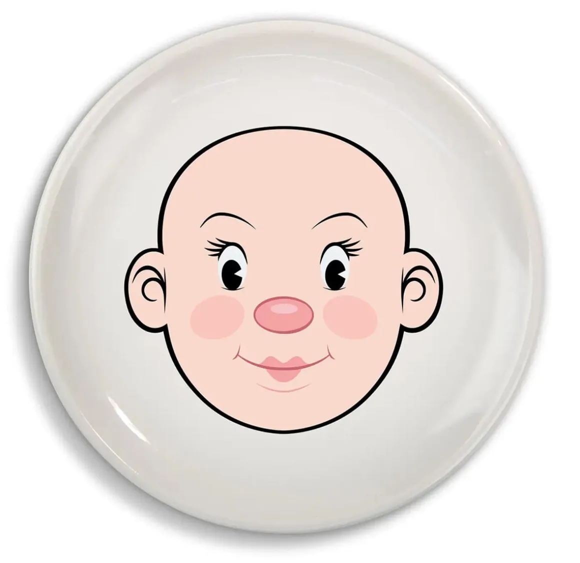 Fred & Friends Food Face Plate - Ms. Food Face - Peach