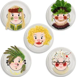 Fred & Friends Food Face Plate - Ms. Food Face - Peach