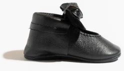 Freshly Picked Knotted Bow Moccasins, Size 2 - Ebony