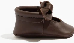 Freshly Picked Knotted Bow Moccasins, Size 3 - Espresso