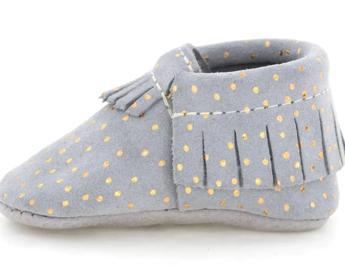 Freshly Picked Moccasins, Size 2 - Gray Confetti