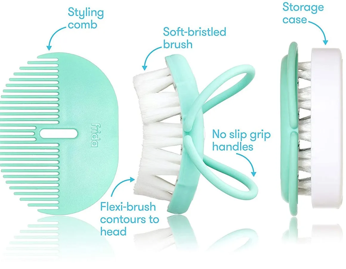 Fridababy Baby Head-Hugging Hairbrush + Styling Comb Set