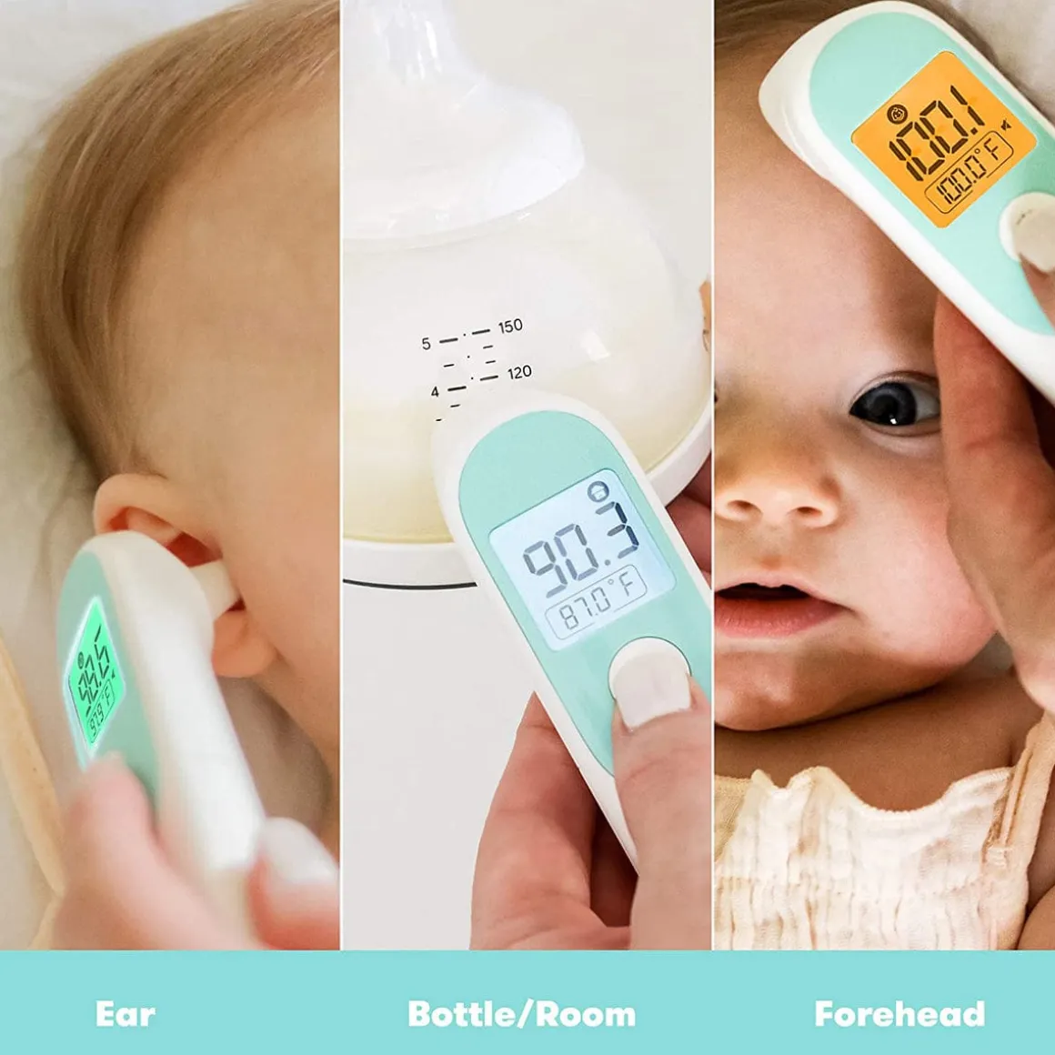 FridaBaby 3-in-1 Ear, Forehead + Touchless Infrared Thermometer