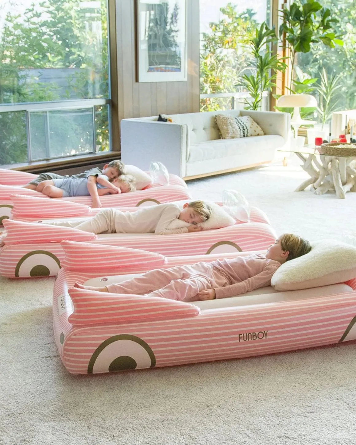FUNBOY Kids Sleepover Air Mattress - Pink Convertible