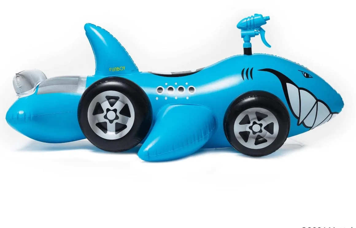 FUNBOY X Hot Wheels Kids Sharkruiser Pool Float w/ Water Squirter