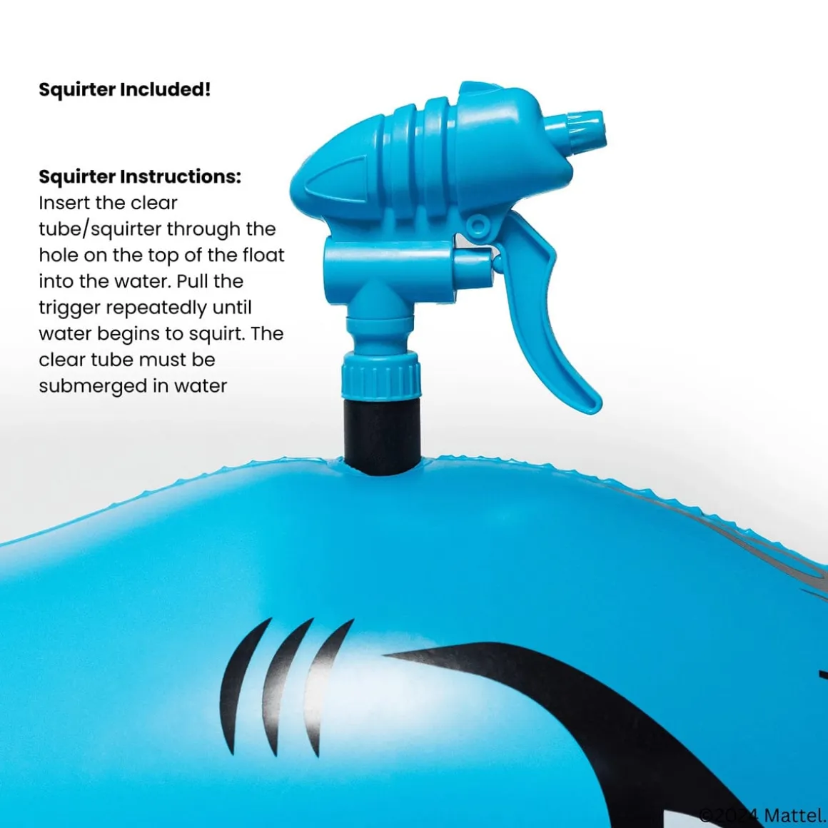 FUNBOY X Hot Wheels Kids Sharkruiser Pool Float w/ Water Squirter