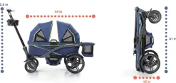 Gladly Family Anthem2 All-Terrain (2 Seater) Stroller Wagon - Electric Silver