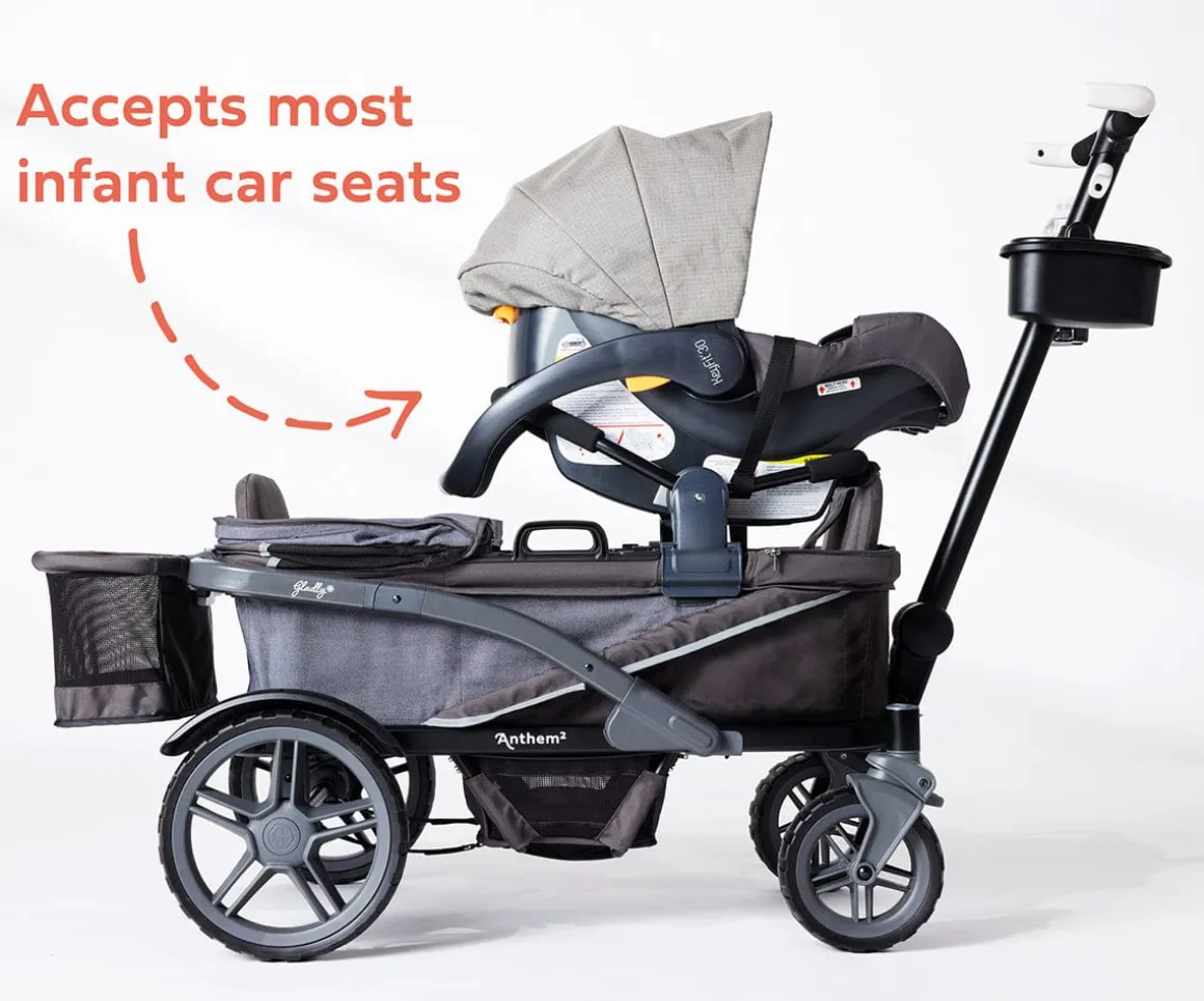 Gladly Family Anthem2 All-Terrain (2 Seater) Stroller Wagon - Graphite