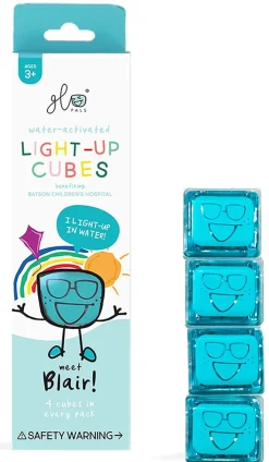 Glo Pals Light Up Cube Bath Toys - Blair (Blue)