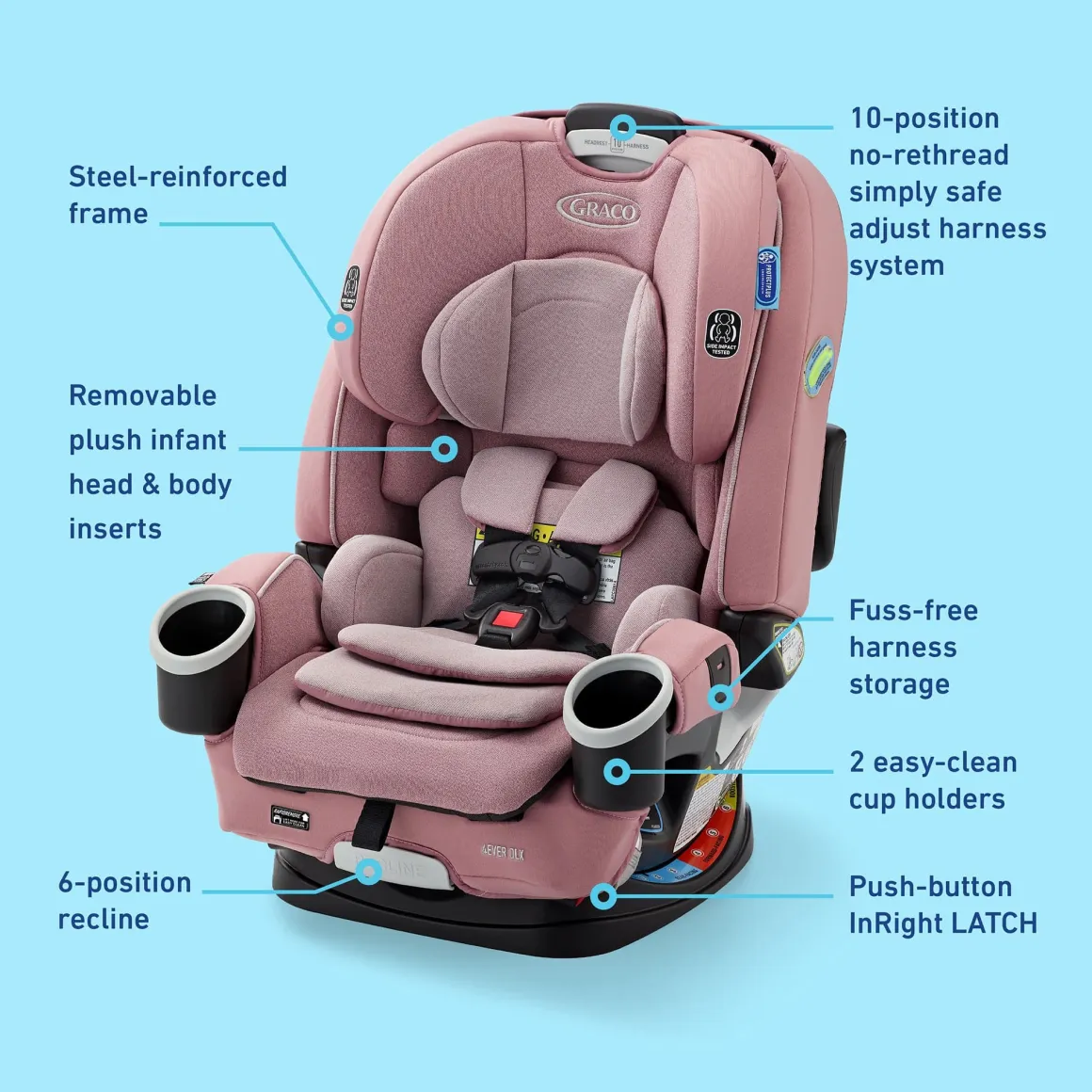 Graco 4Ever DLX 4-in-1 All-in-One Convertible Car Seat - Maven