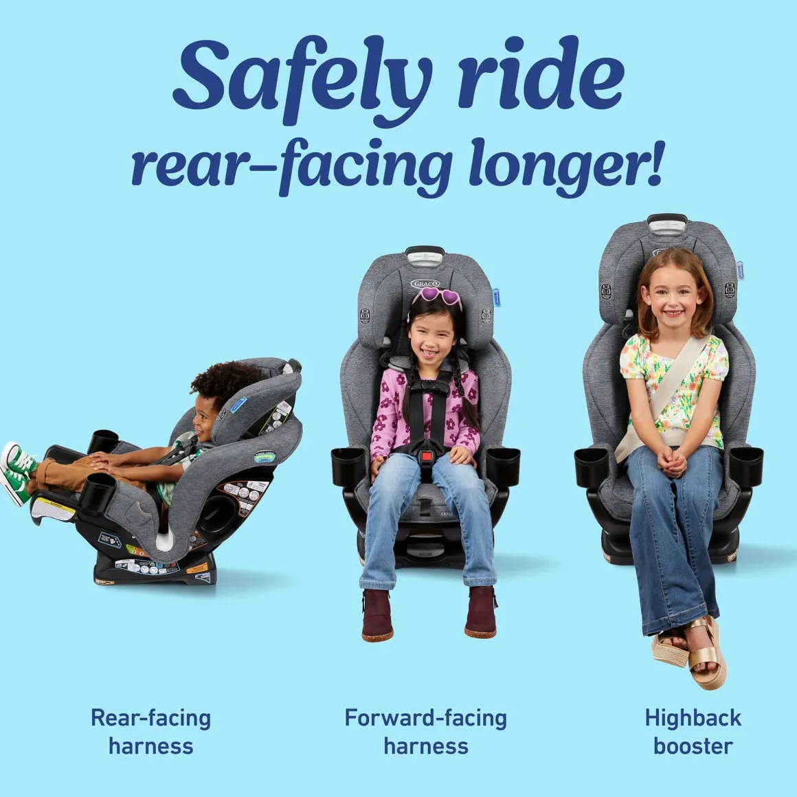 Graco Extend2Fit 3-in-1 All-in-One Convertible Car Seat - Ashten