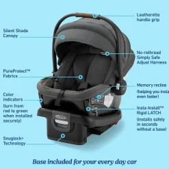 Graco GoMax Infant Car Seat with Insta-Install Rigid LATCH - Ace