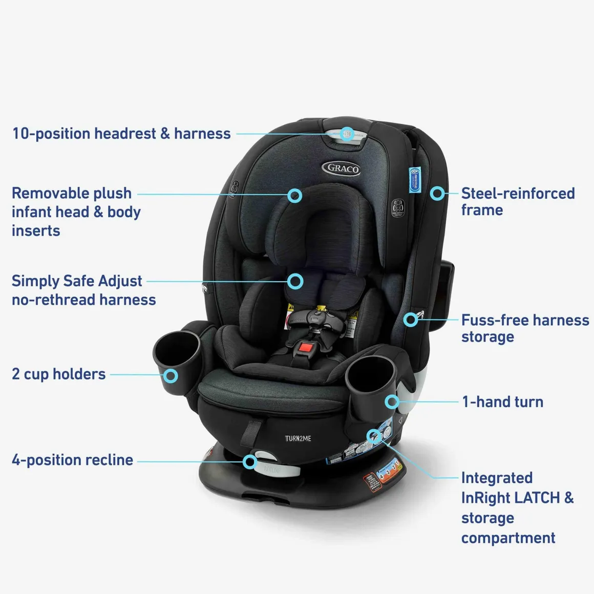 Graco Turn2Me 3-in-1 Rotating Convertible Car Seat - Cambridge