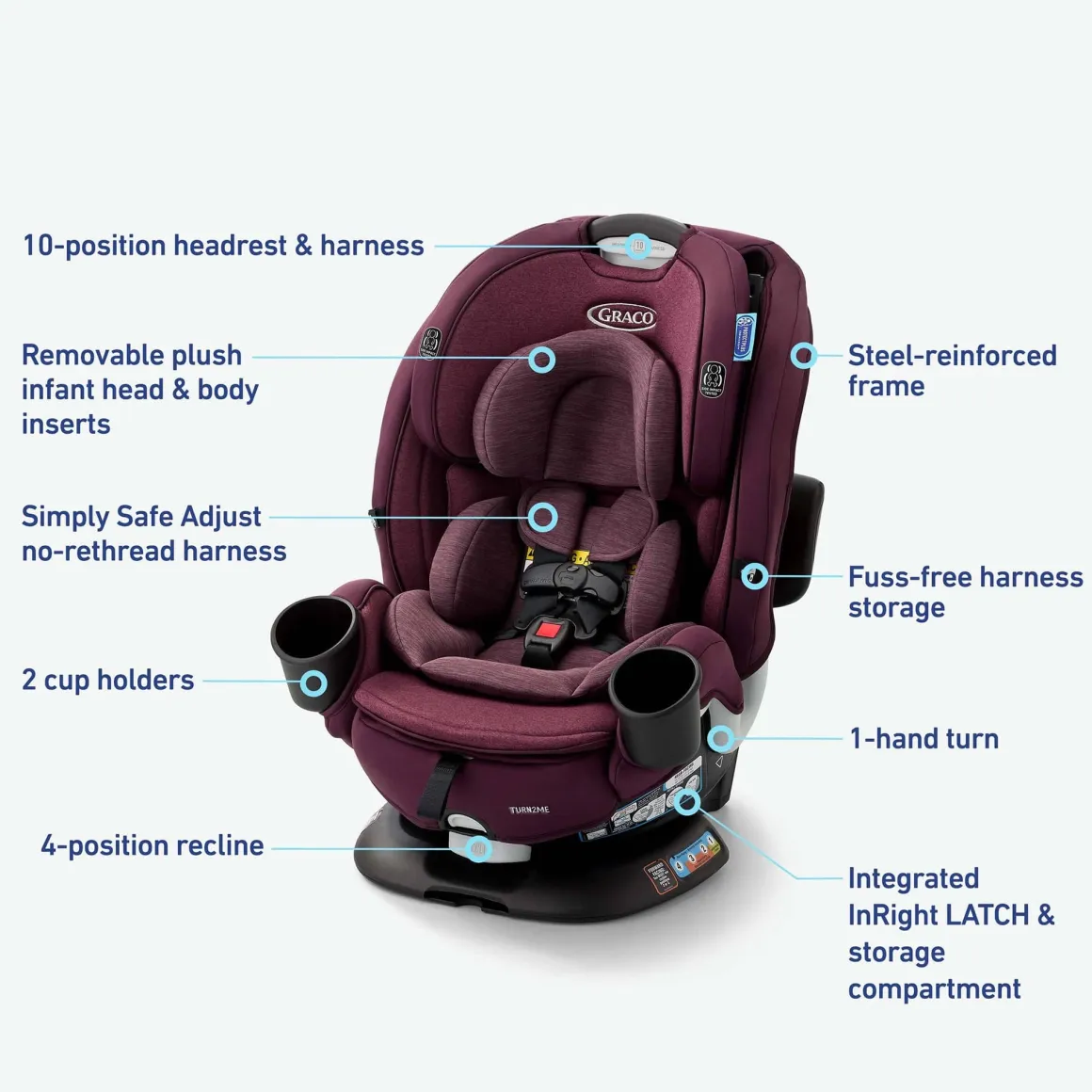 Graco Turn2Me 3-in-1 Rotating Convertible Car Seat - London