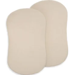 HALO BassiNest 100% Organic Cotton Muslin Fitted Sheet (2-pack) - Oat