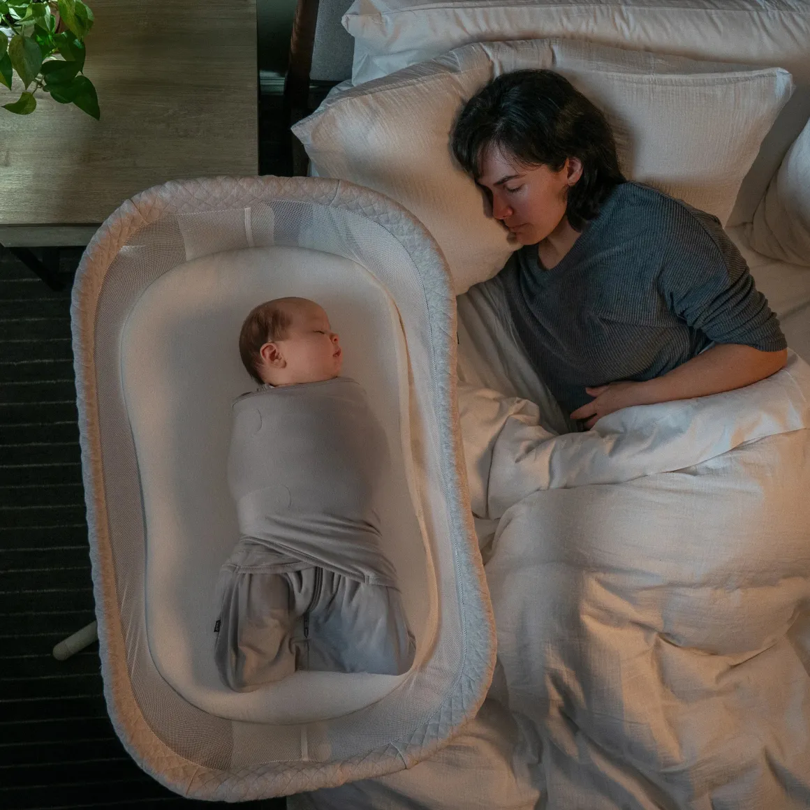 HALO BassiNest 100% Organic Cotton Muslin Fitted Sheet (2-pack) - Oat
