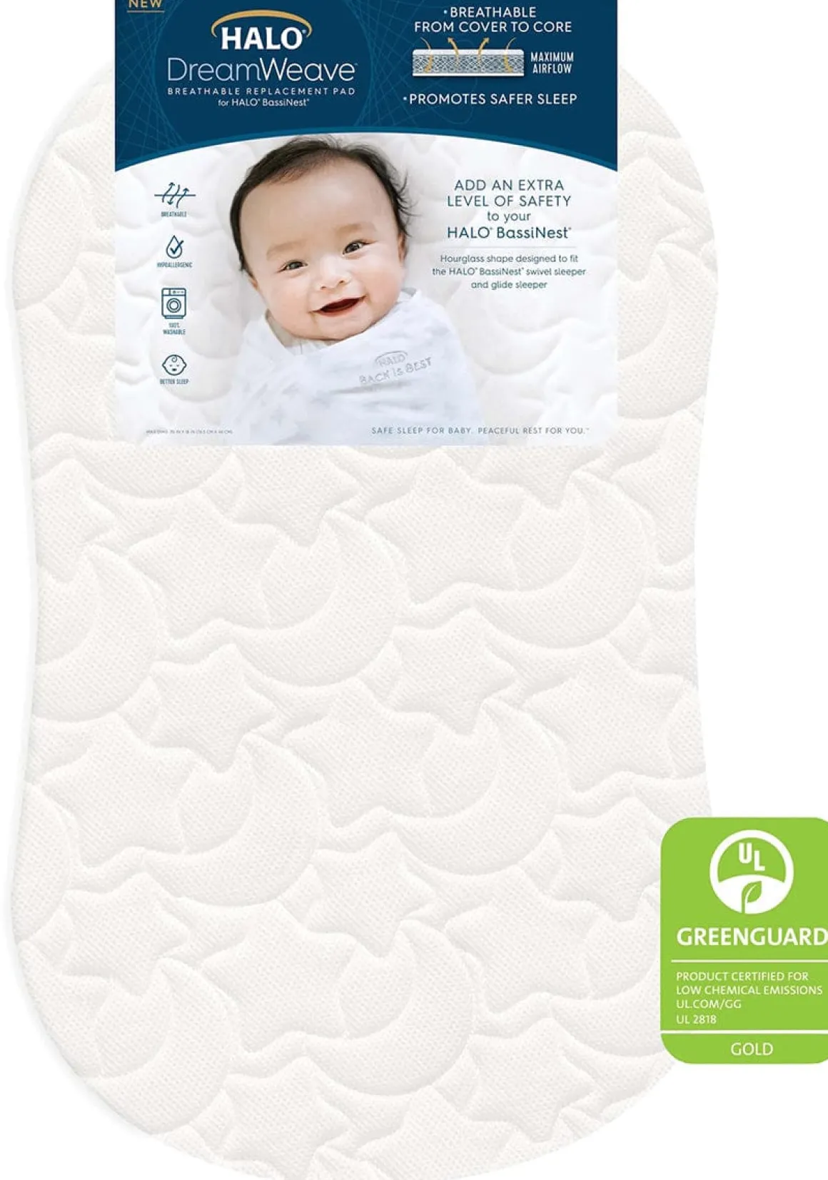 HALO Dreamweave Breathable BassiNest Replacement Pad