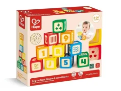 Hape Grip-n-Stack Silicone & Wood Blocks