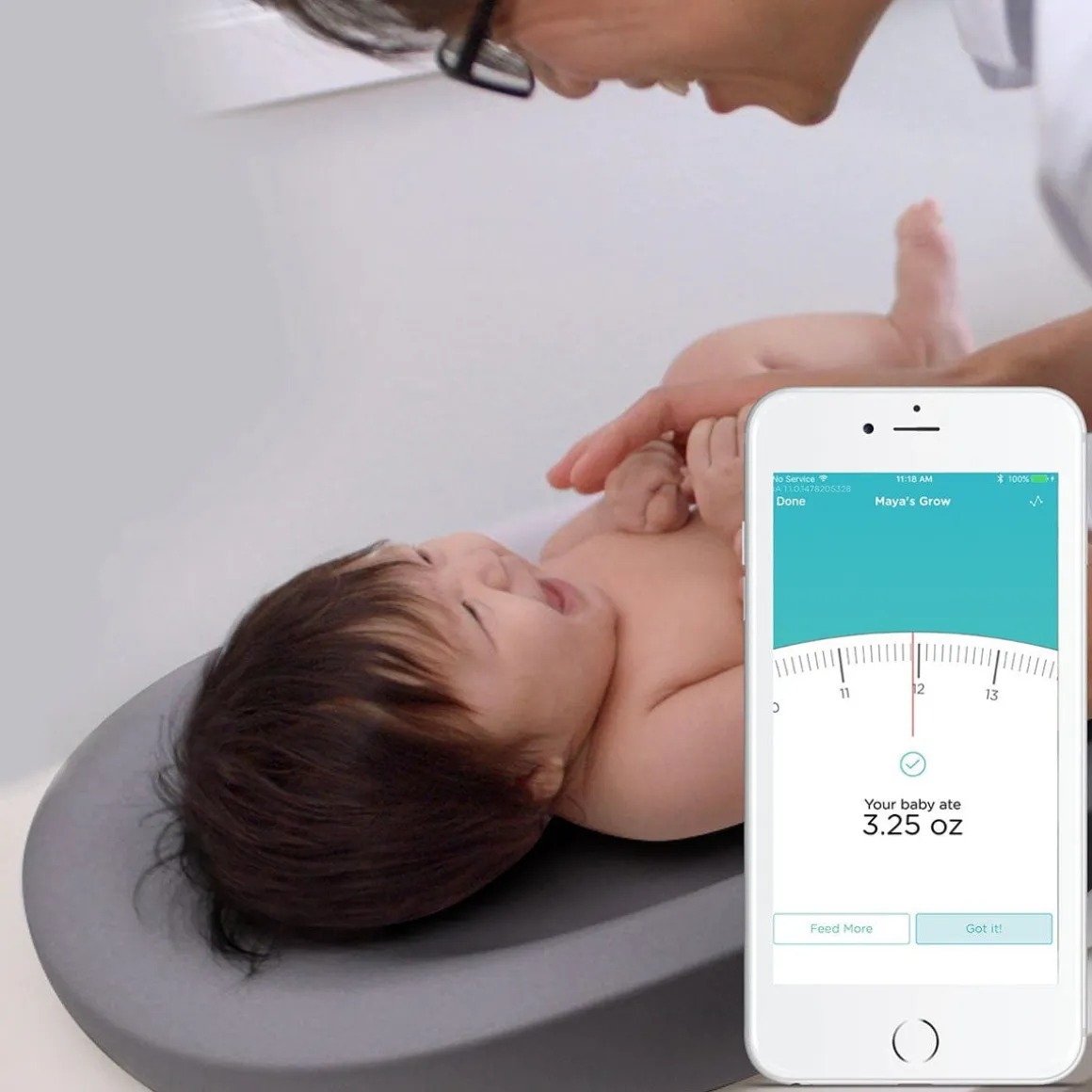 Hatch Baby Grow Smart Changing Pad and Scale in Grey