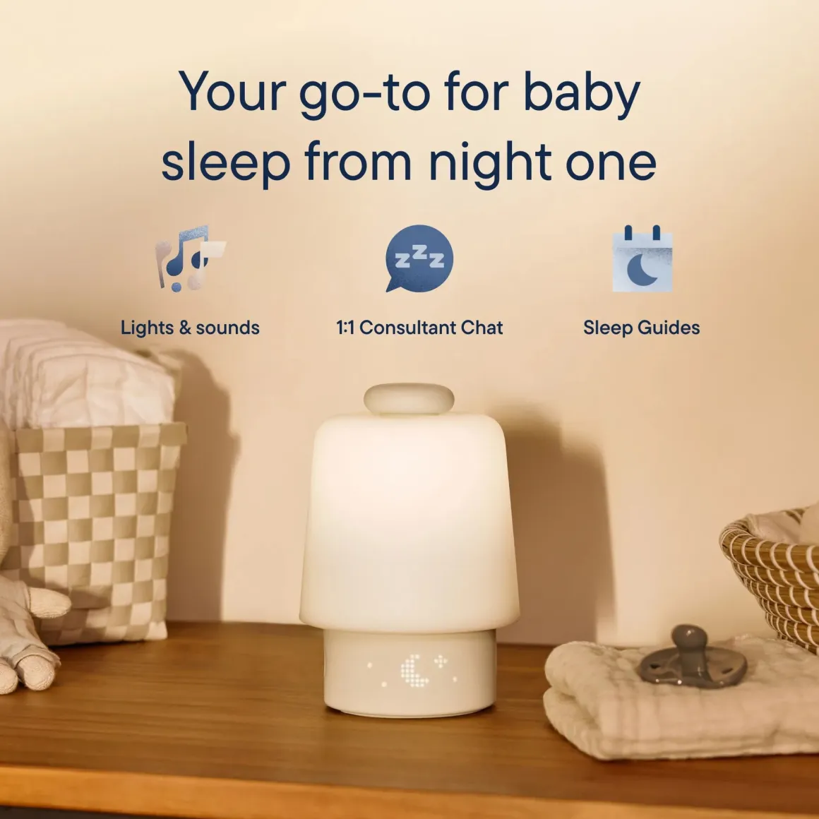 Hatch Baby Sleep Support, Sound Machine & Night Light - Peach