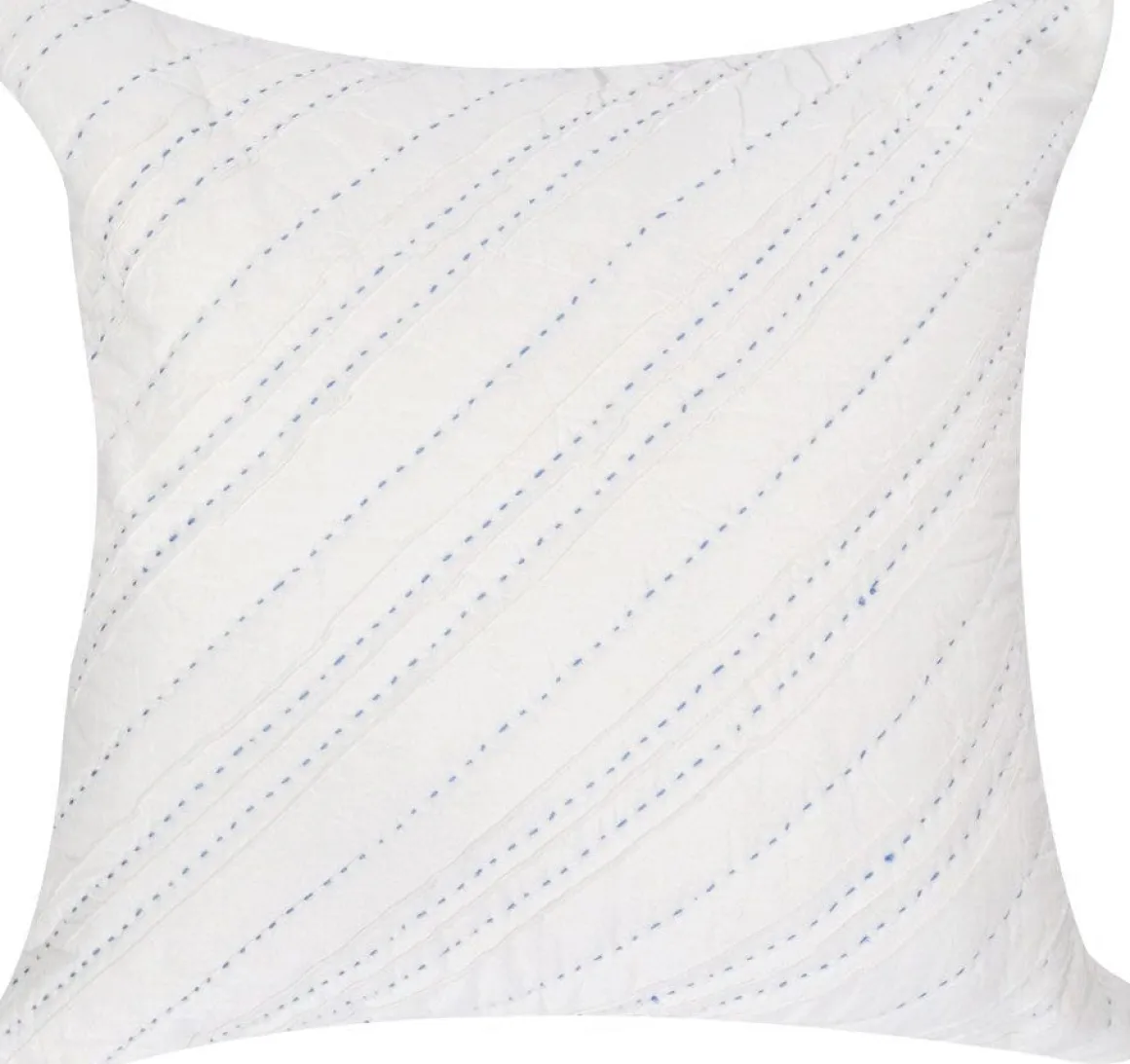 Hello Spud Decorative Pillow with Stuffer - Diagonal Pintuck Blue