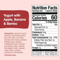 Holle Organic Apple, Banana & Berries Yogurt Pouches