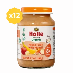 Holle Organic Baby Food Jar - Mixed Fruit with Muesli - 12 Jars