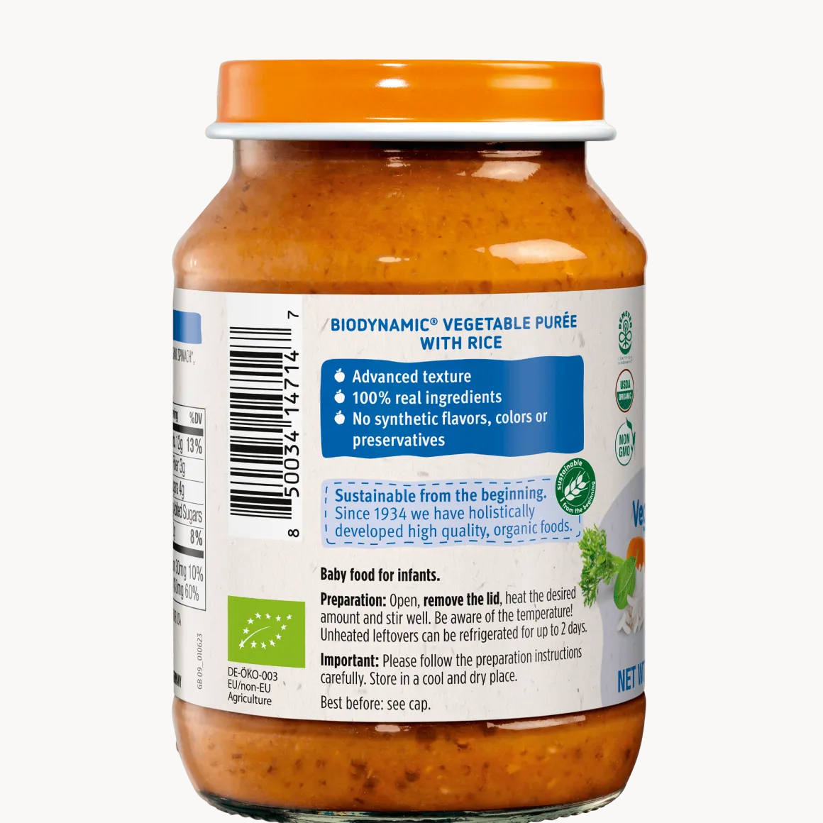 Holle Organic Baby Food Jar - Veggie Risotto - 12 Jars