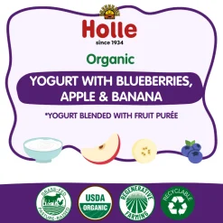 Holle Organic Blueberries, Apple & Banana Yogurt Pouches