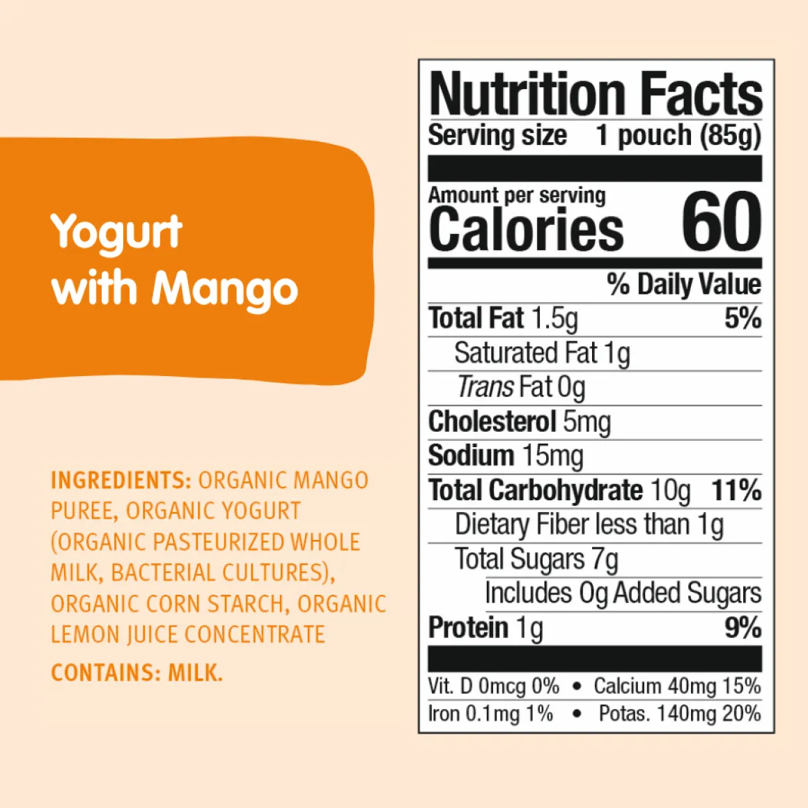 Holle Organic Mango Yogurt Pouches