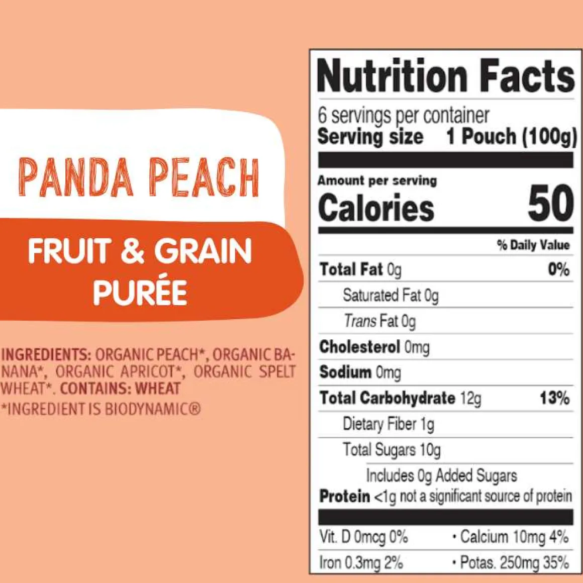 Holle Organic Panda Peach Fruit & Grain Purée