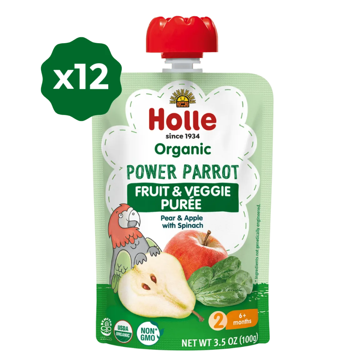 Holle Organic Power Parrot Fruit & Veggie Purée