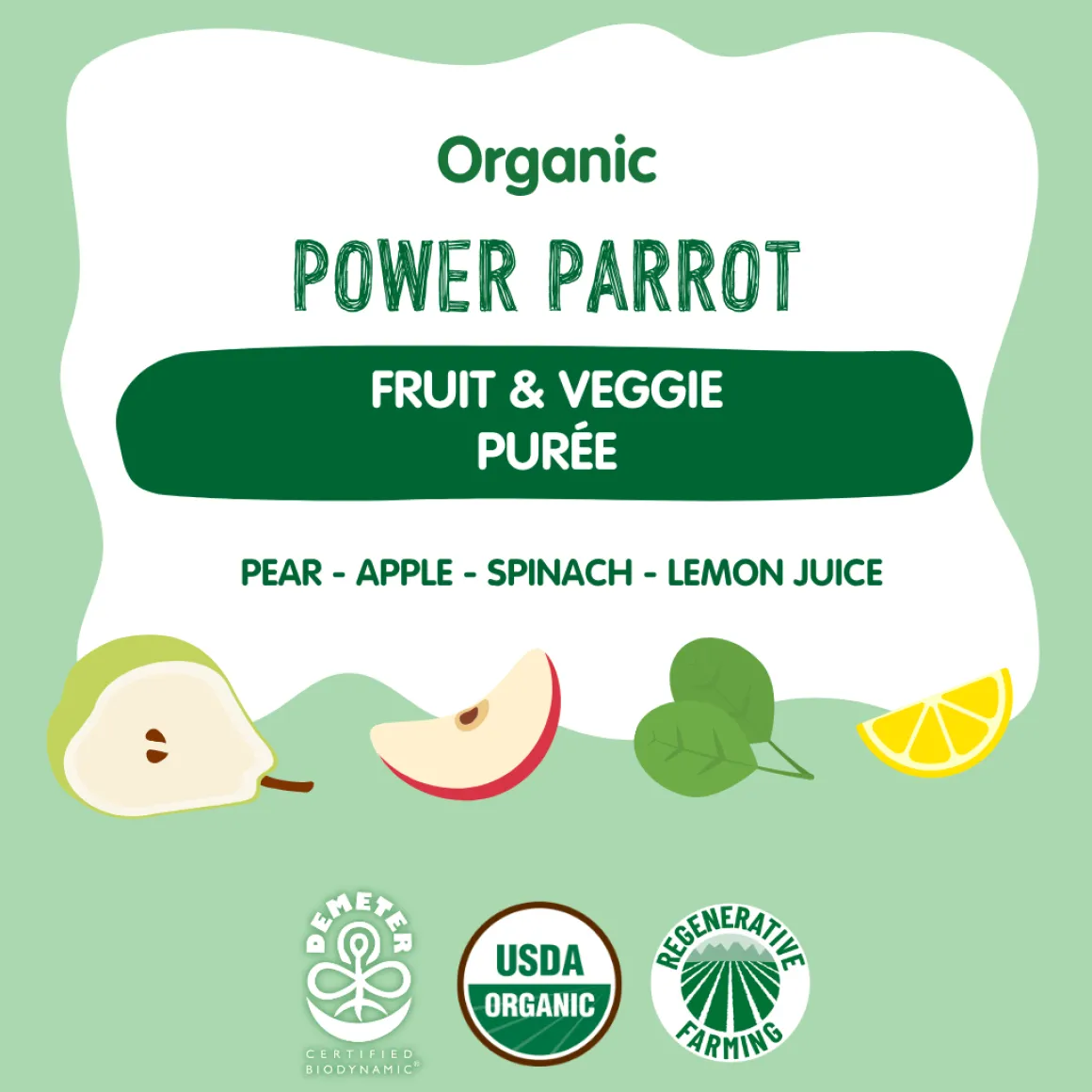 Holle Organic Power Parrot Fruit & Veggie Purée