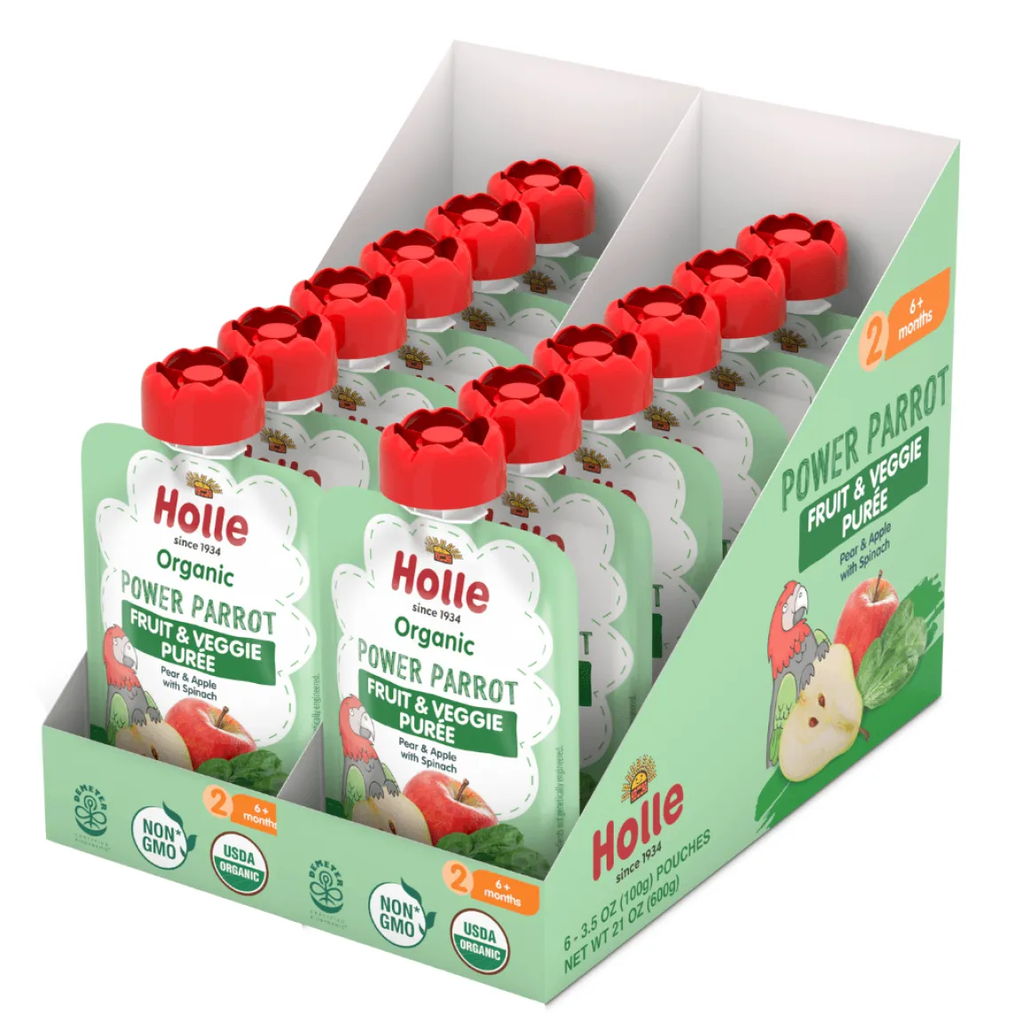 Holle Organic Power Parrot Fruit & Veggie Purée