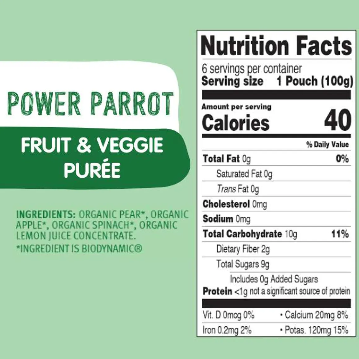 Holle Organic Power Parrot Fruit & Veggie Purée