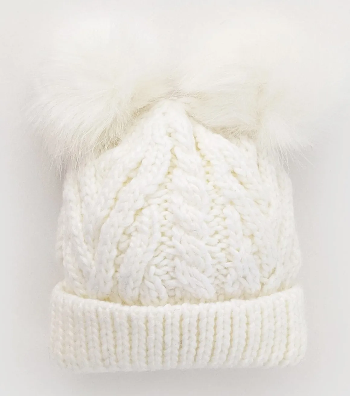 Huggalugs Fluffer Beanie Hat - Winter White, Small (0-6 months)