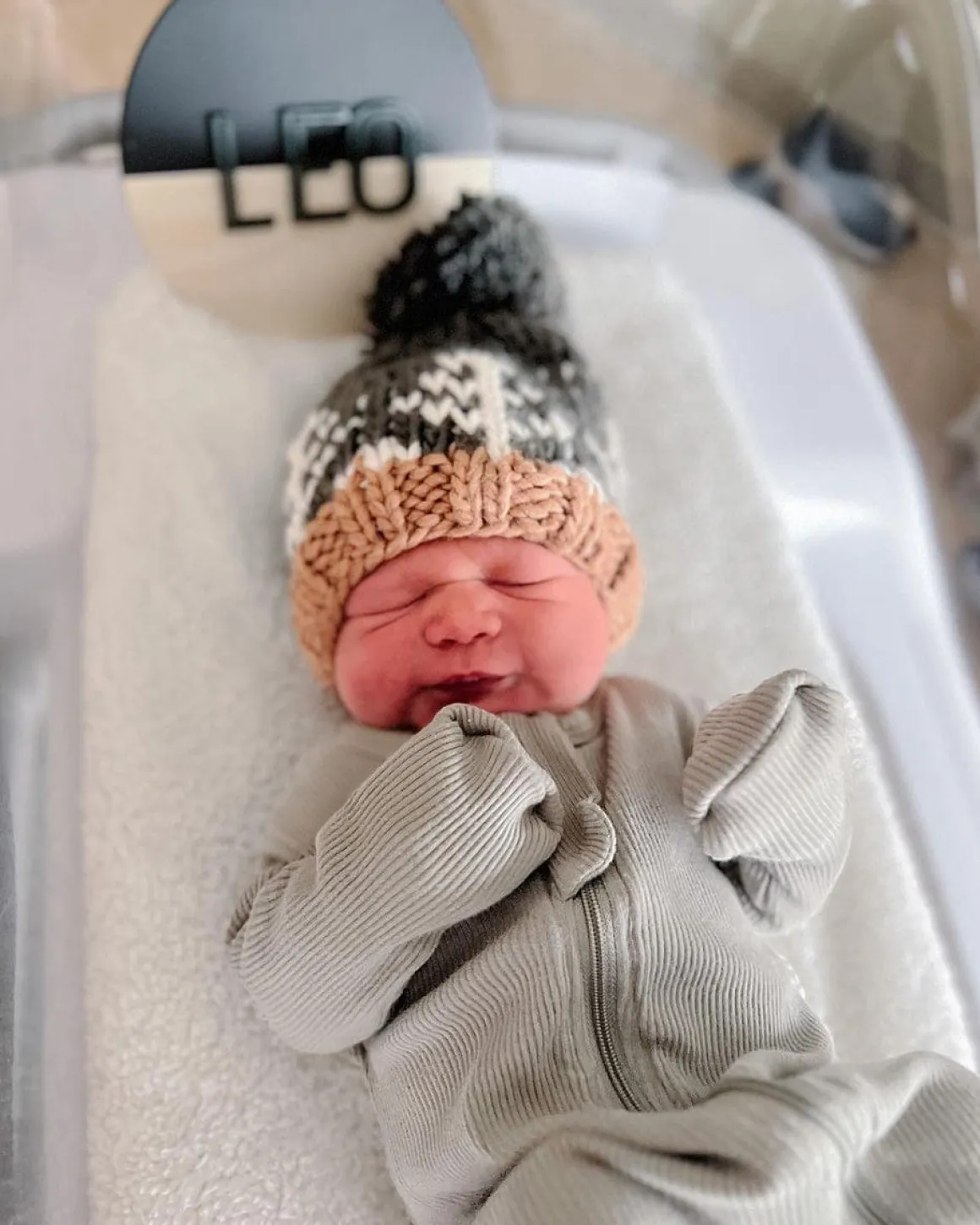 Huggalugs Forest Knit Beanie Hat - Loden, X-Small (Newborn)