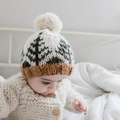 Huggalugs Forest Knit Beanie Hat - Natural, X-Small (Newborn)