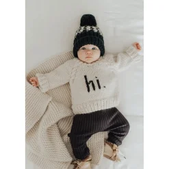 Huggalugs hi. Crew Neck Sweater - Black, 0-6 months