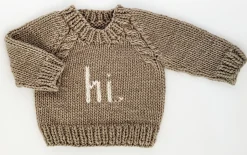 Huggalugs hi. Crew Neck Sweater - Pebble, 18-24 months