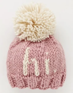 Huggalugs hi. Hand Knit Beanie Hat - Rosy, X-Small (Newborn)