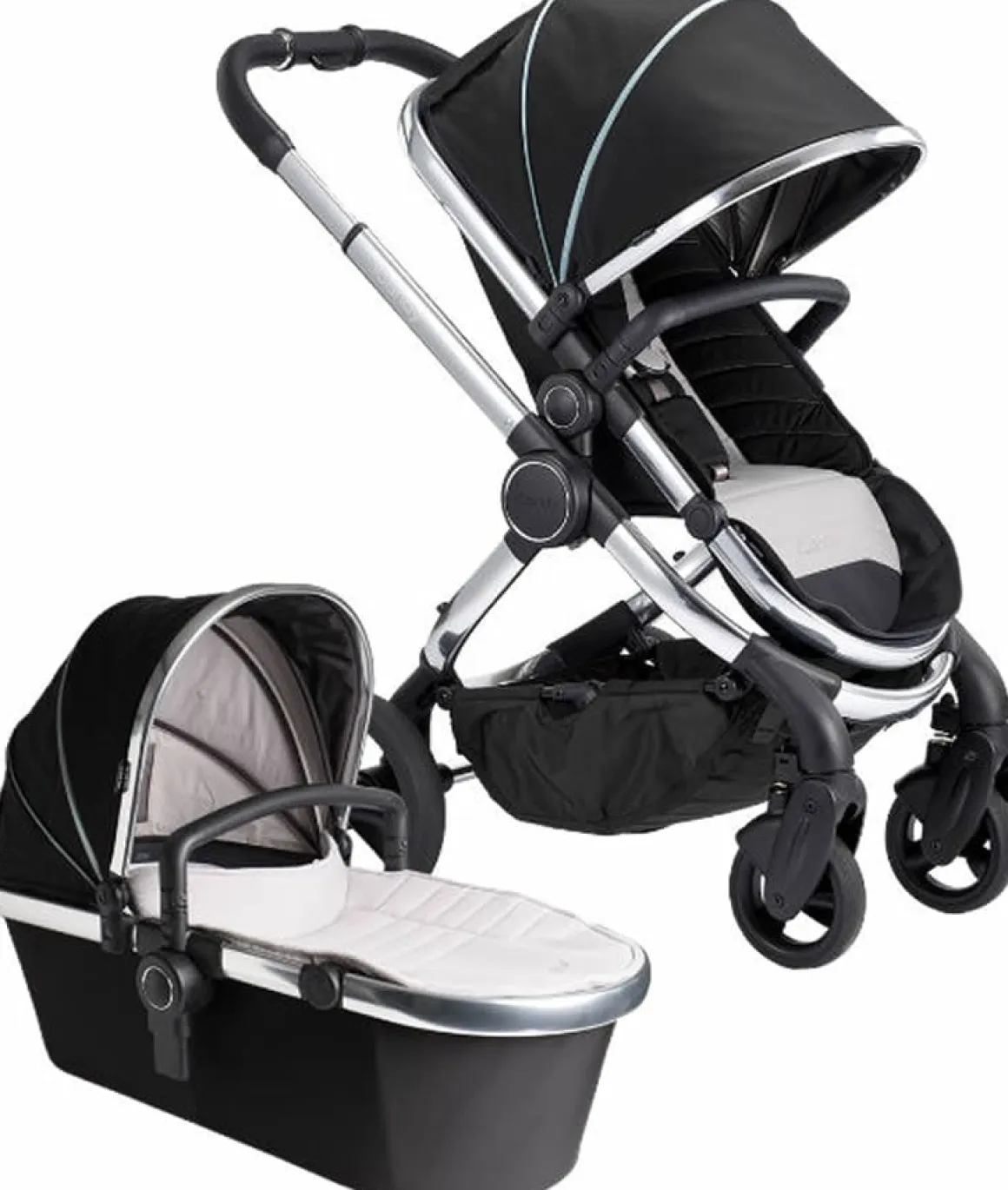 iCandy 2019 Peach Chrome Stroller - Black Beluga