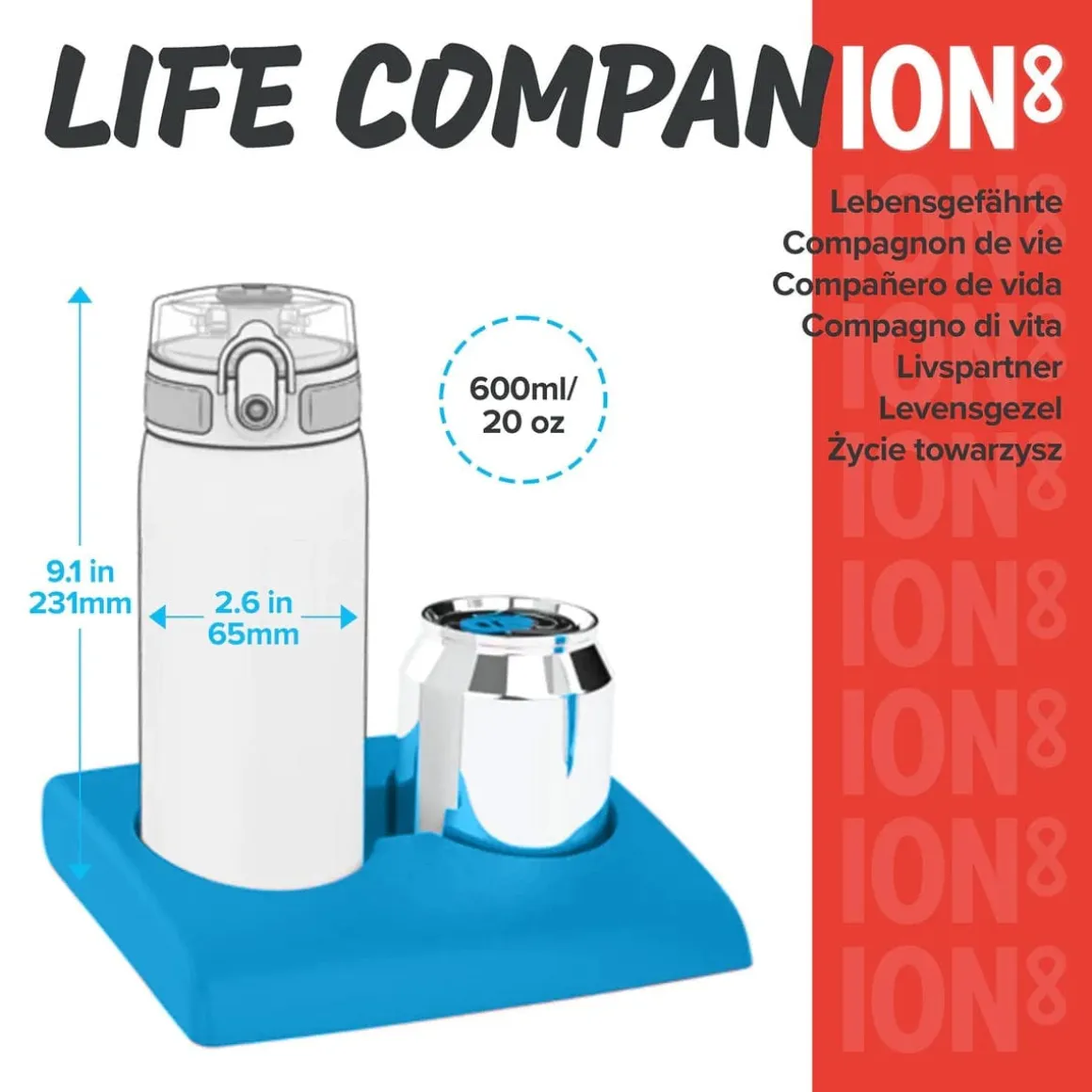 Ion8 Leak Proof Slim Water Bottle, 20oz - Gamer