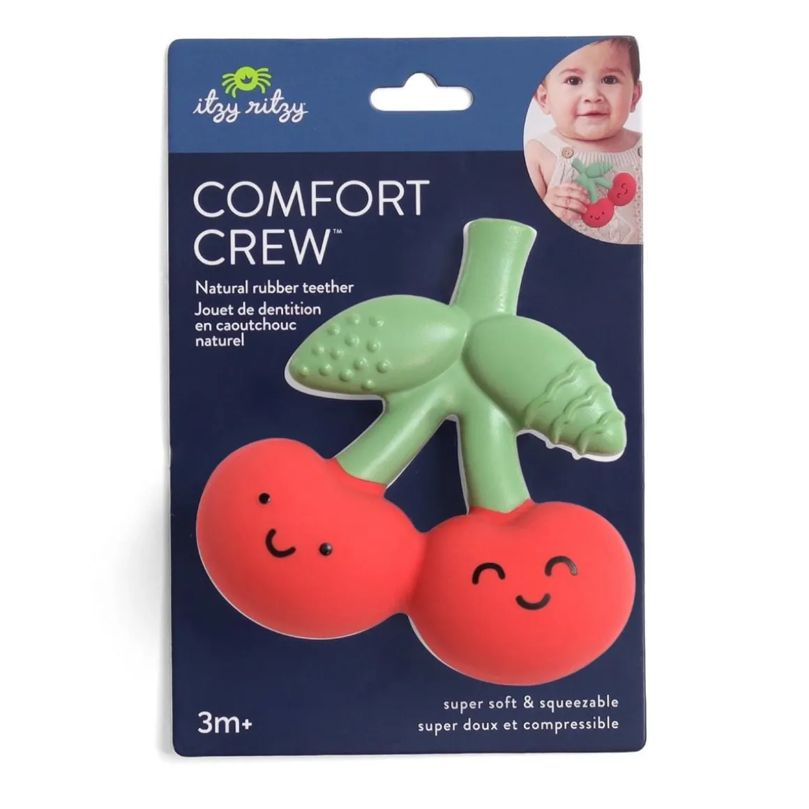 Itzy Ritzy Comfort Crew Natural Rubber Teether - Cherries