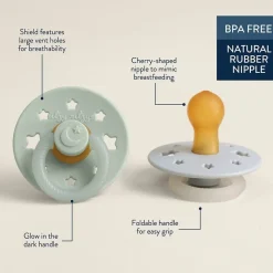 Itzy Ritzy Itzy Soother Glow Natural Rubber Paci Sets - Glow 0-6M