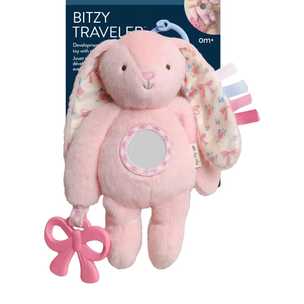 Itzy Ritzy Pink Bunny Bitzy Traveler Plush Toy