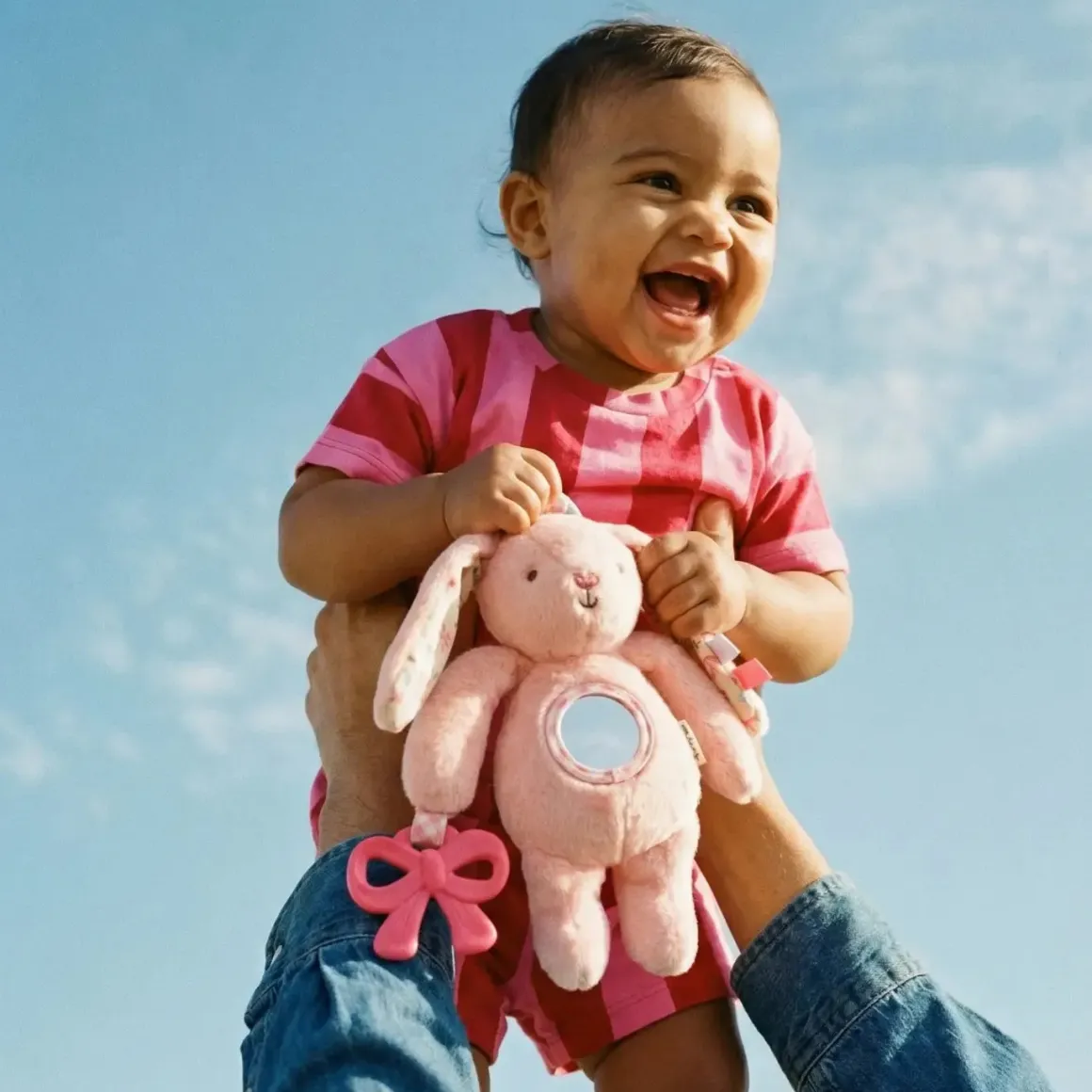 Itzy Ritzy Pink Bunny Bitzy Traveler Plush Toy