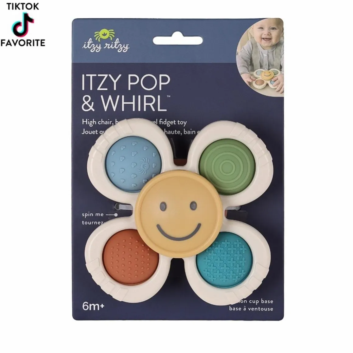 Itzy Ritzy Pop & Whirl Bath + Travel Toy - Smile