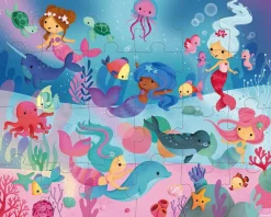 Janod Hat Box Puzzle - Mermaids (24 Pcs)